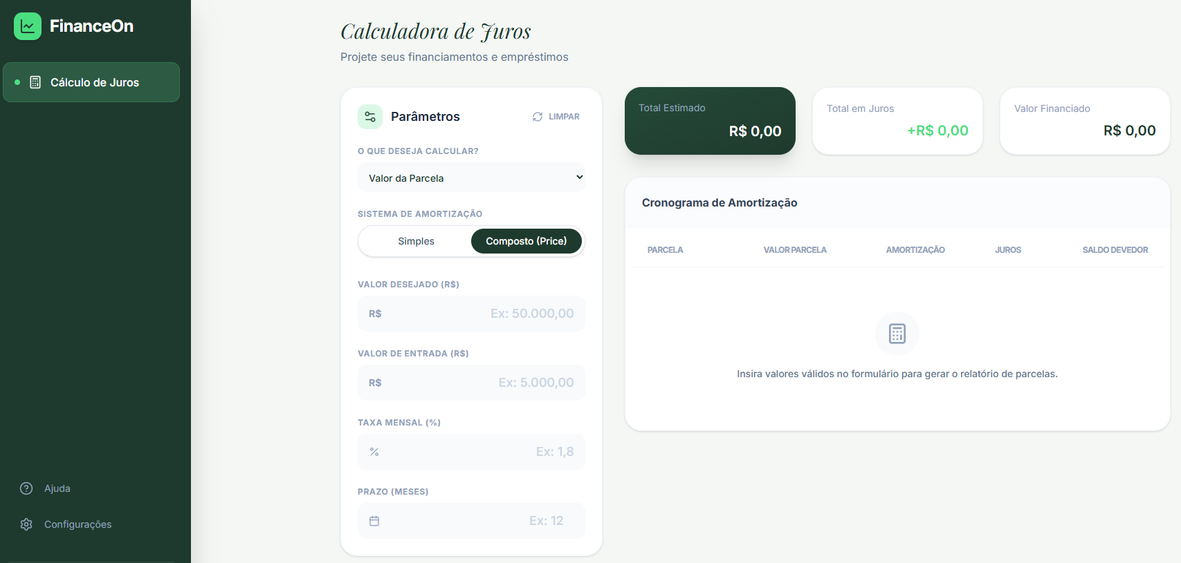 Simulador FinanceOn